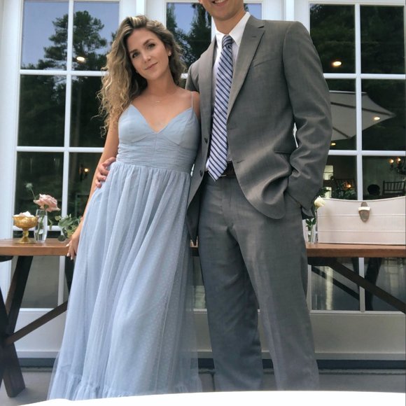 New: ASOS spot tulle maxi dress in baby blue - Picture 7 of 7